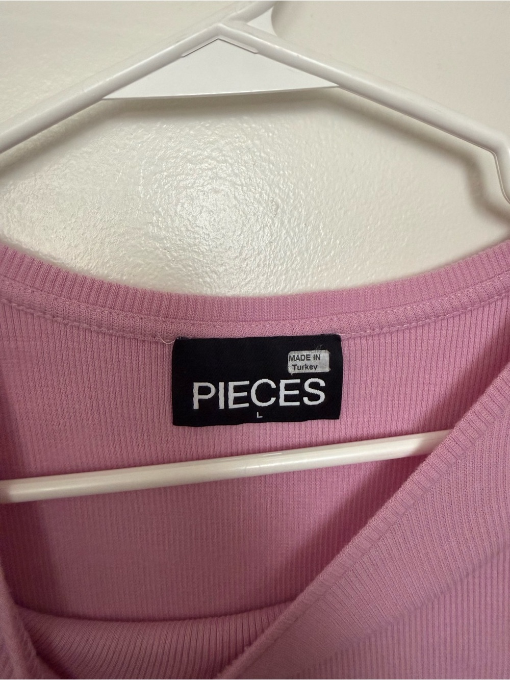 Pink Puff Shoulder Ribbed Tee - Picture 2 of 3